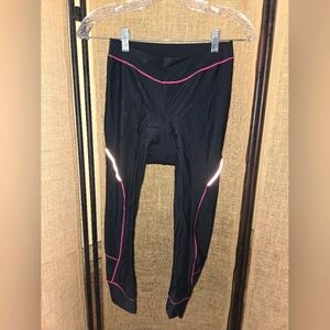 NWT Women's 4ucycling Black and Pink Padded Bicycle Leggings Shorts Size Small